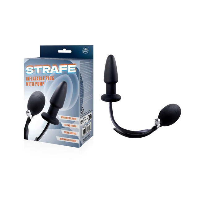 Strife - Black Inflatable Butt Plug with Hand Pump - ANAL TOYS