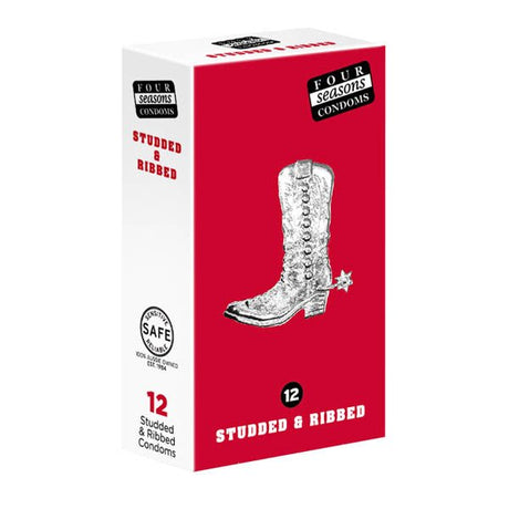 Studs & Ribs Condoms - Studded & Ribbed Lubricated Condoms - 12 Pack - CONDOMS