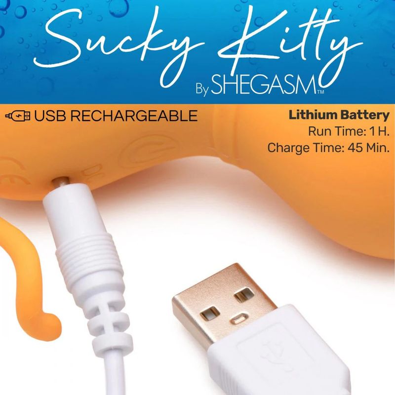 Sucky Kitty 7X Clitoral Stimulator Orange - Adult Toys