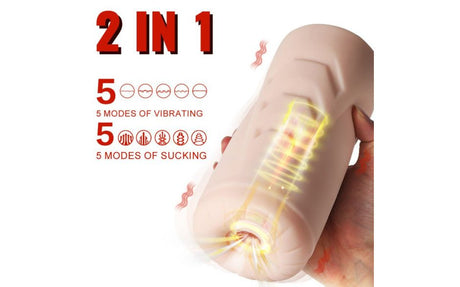 Suctroker Dual Density Vibrating Sucking Vaginal Masturbator V1 - Adult Toys