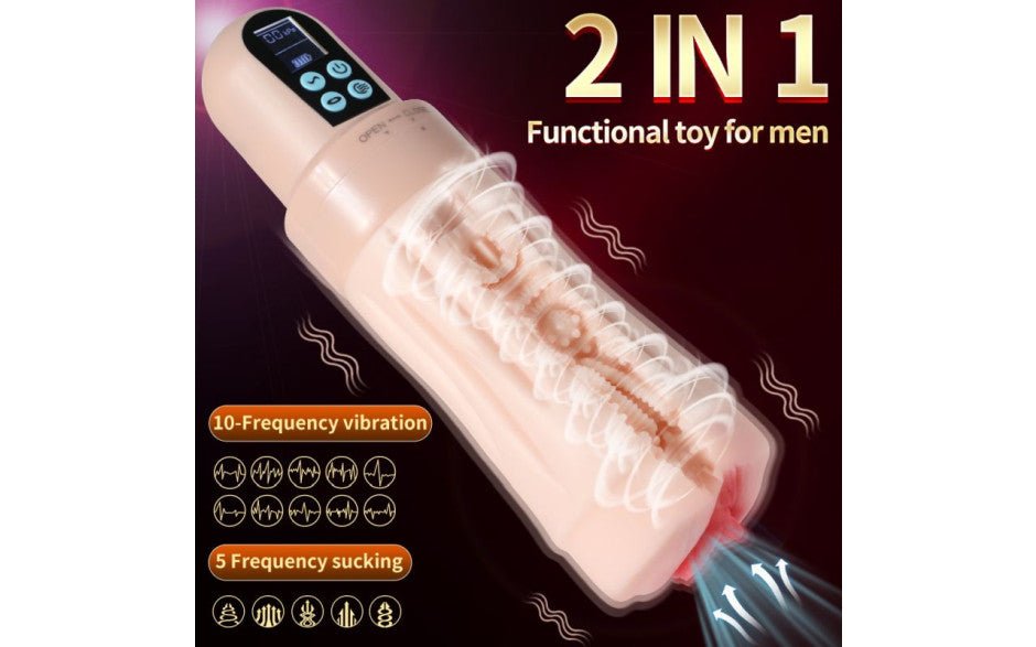 Suctroker Dual Density Vibrating Sucking Vaginal Masturbator V3 - Adult Toys