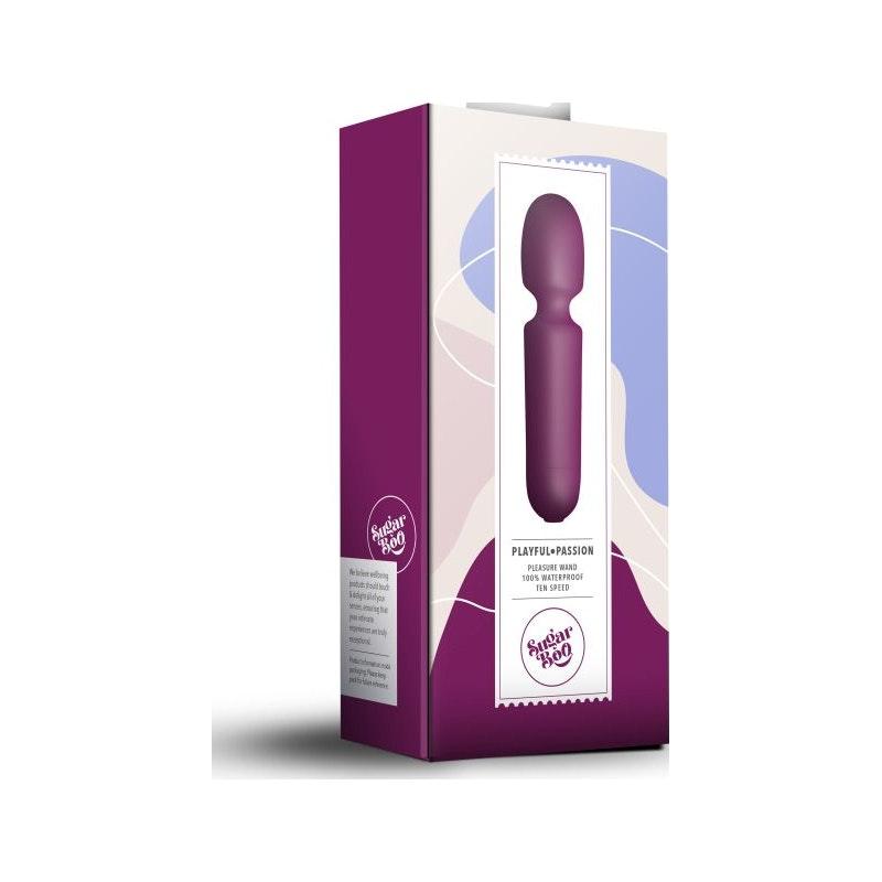 SugarBoo Playful Passion Wand Vibe Burgundy - Naughty by Nature Adult Store