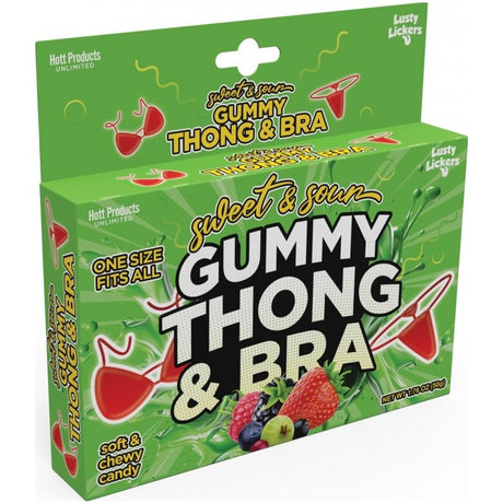 Sweet and Sour Gummy Thong and Bra - Adult Toys