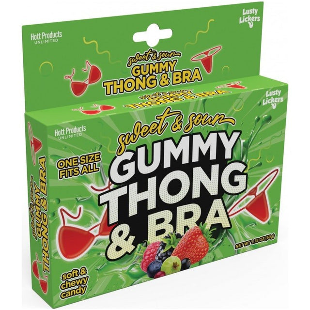 Sweet and Sour Gummy Thong and Bra - Adult Toys
