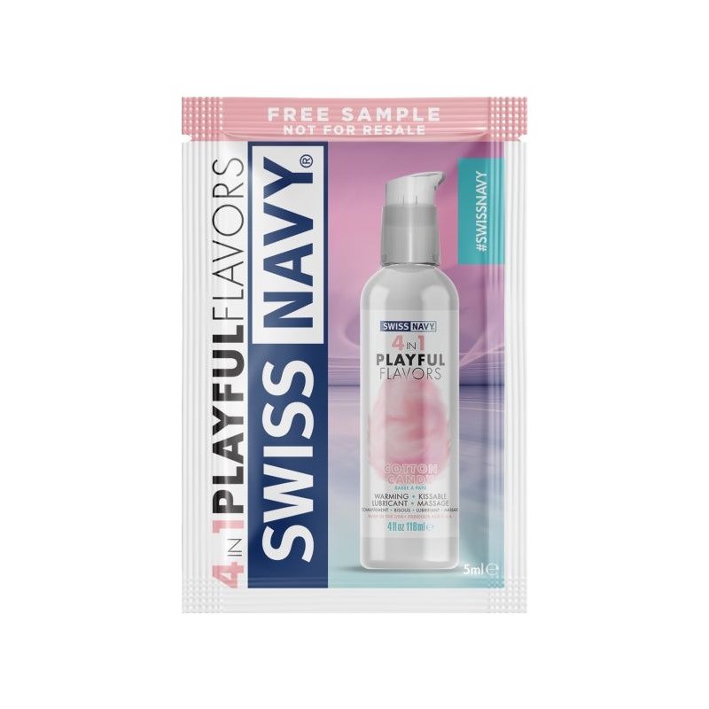 Swiss Navy 4 in 1 Cotton Candy Lube 5ml Sachets (100 Pk) - Lotions & Potions