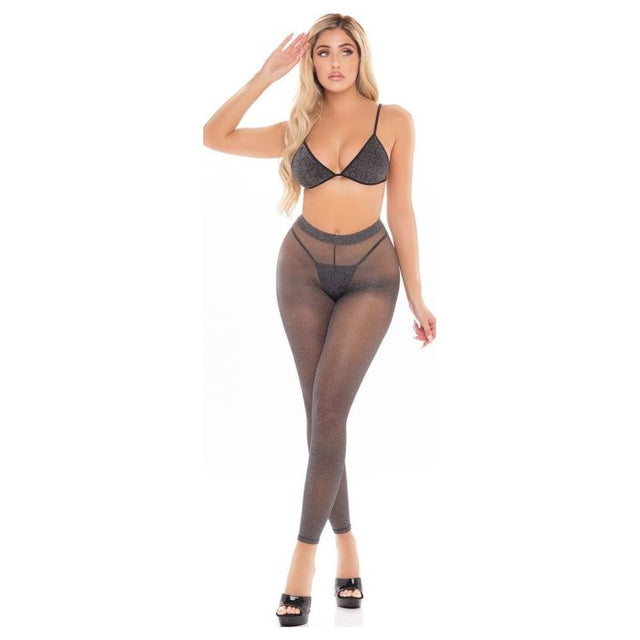 Tall Order 3 Pc Legging Set Black - Lingerie