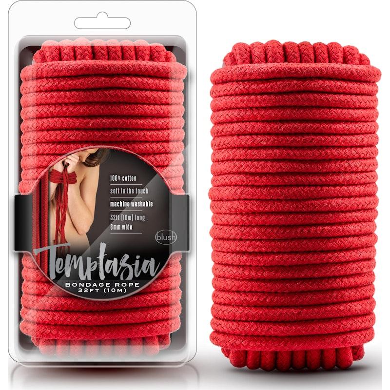Temptasia Bondage Rope 10m Red - Adult Toys