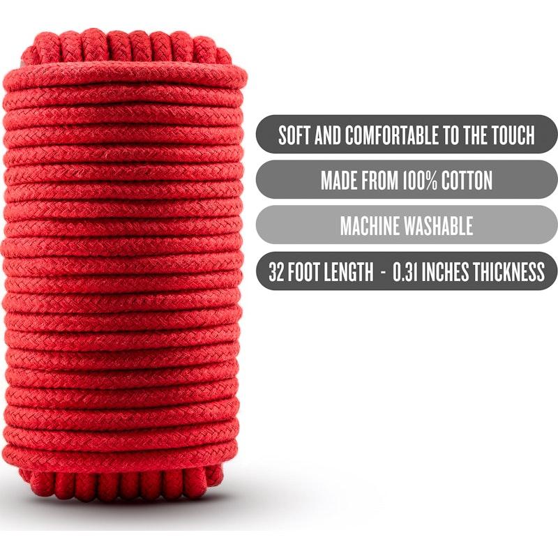 Temptasia Bondage Rope 10m Red - Adult Toys