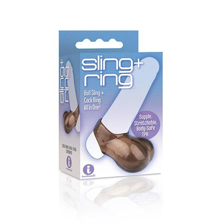 The 9's Sling and Ring - Black Cock & Balls Ring - COCK RINGS