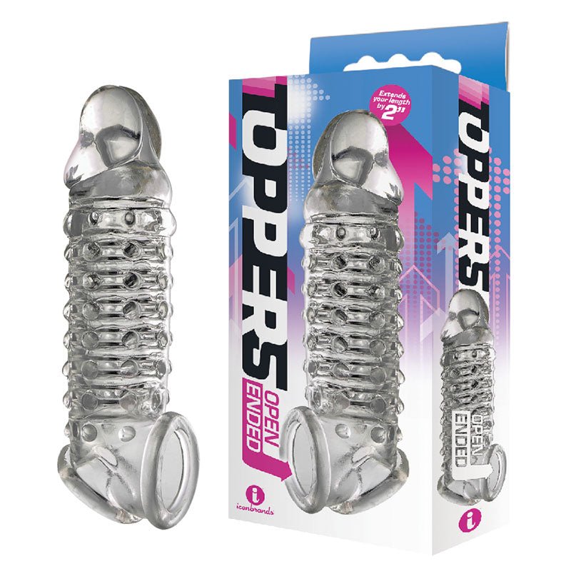 The 9's Toppers Open Ended - Clear Penis Extension Sleeve - SLEEVES