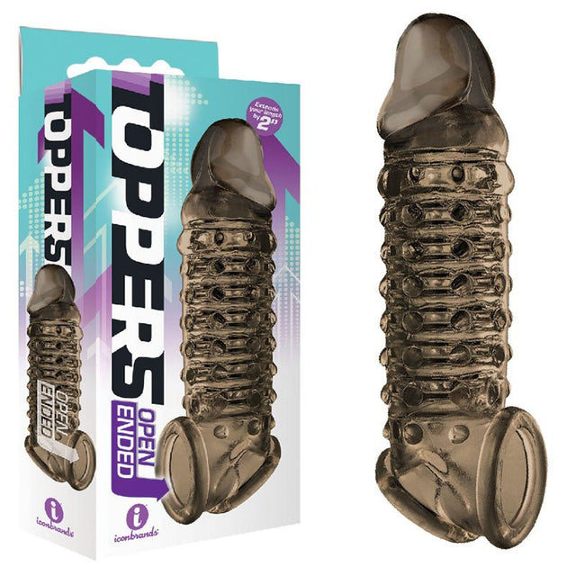 The 9's Toppers Open Ended - Smoke Penis Extension Sleeve - SLEEVES