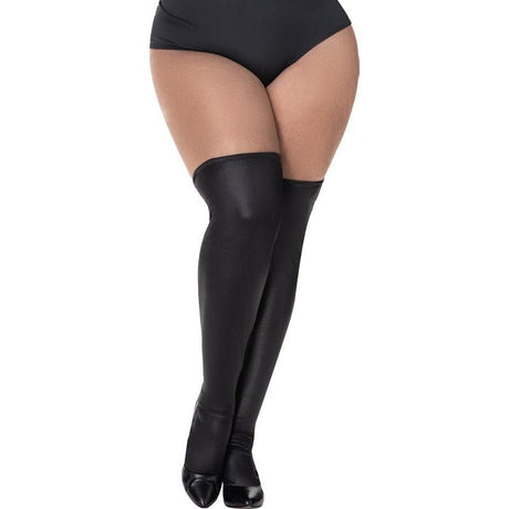 Thigh Highs Vinyl Gloss Black - Lingerie