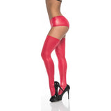 Thigh Highs Wetlook Red - Lingerie