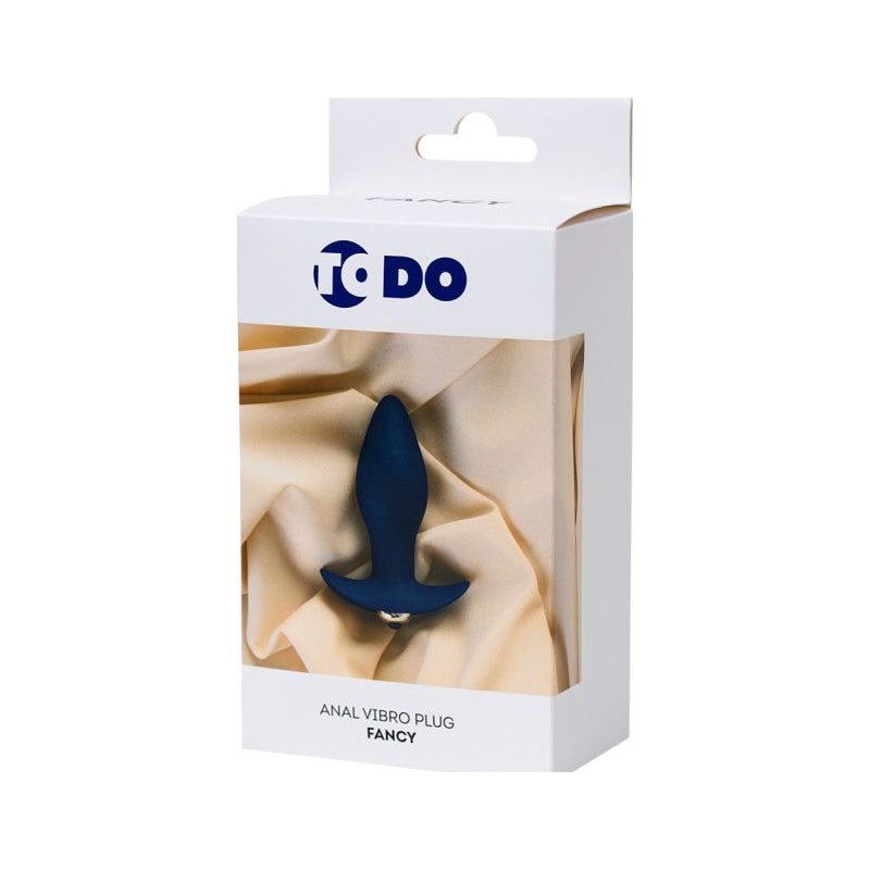 ToDo Fancy Vibrating Anal Plug – Blue Silicone Cone with Vibro Bullet - Adult Toys