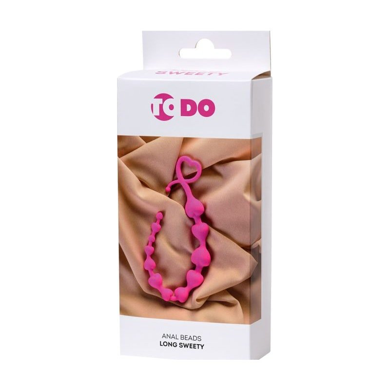 ToDo Sweety Long Silicone Anal Chain - Pink Graduated Anal Beads - Adult Toys