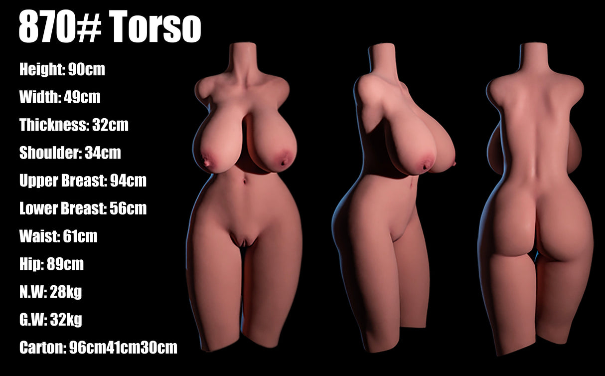 TPE Torso Sex Toy 870 Black | 🔹CLM(Climax Doll) Classic🔹 - Sex Doll