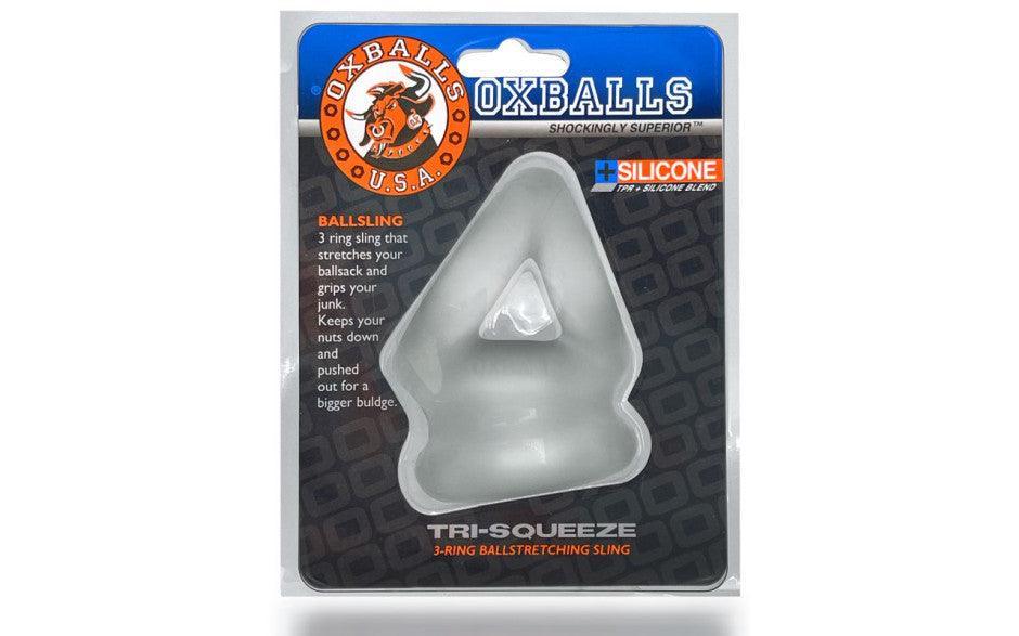 Tri Squeeze Cocksling Ballstretcher Clear Ice - Naughty by Nature Adult Store