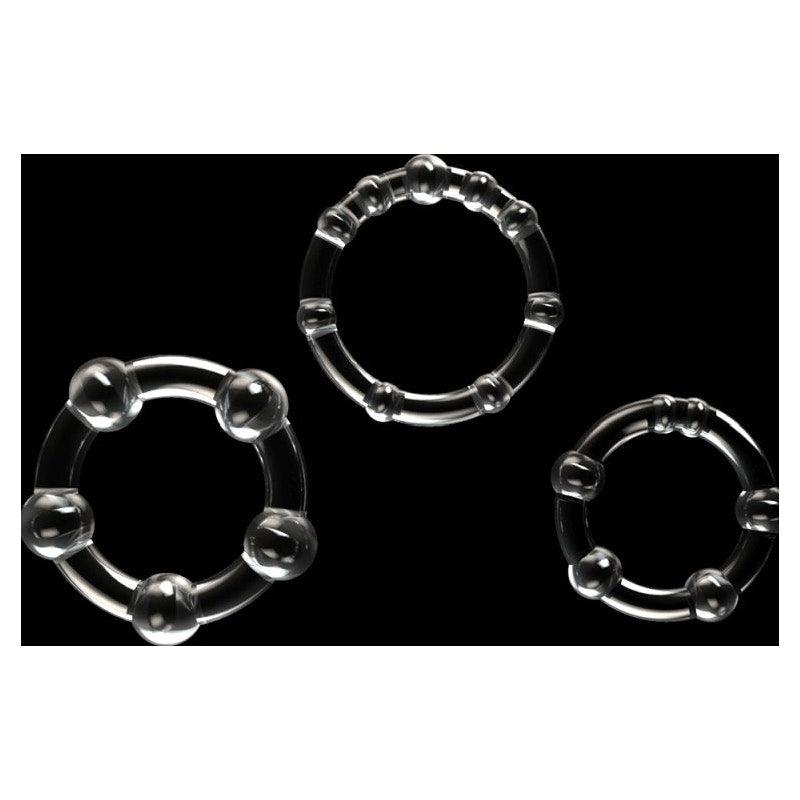 Triple Beaded Donut Ring Set - Adult Toys