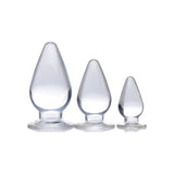 Triple Cones 3 Pc Anal Plug Set Clear - Adult Toys