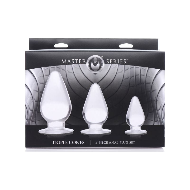 Triple Cones 3 Pc Anal Plug Set Clear - Adult Toys
