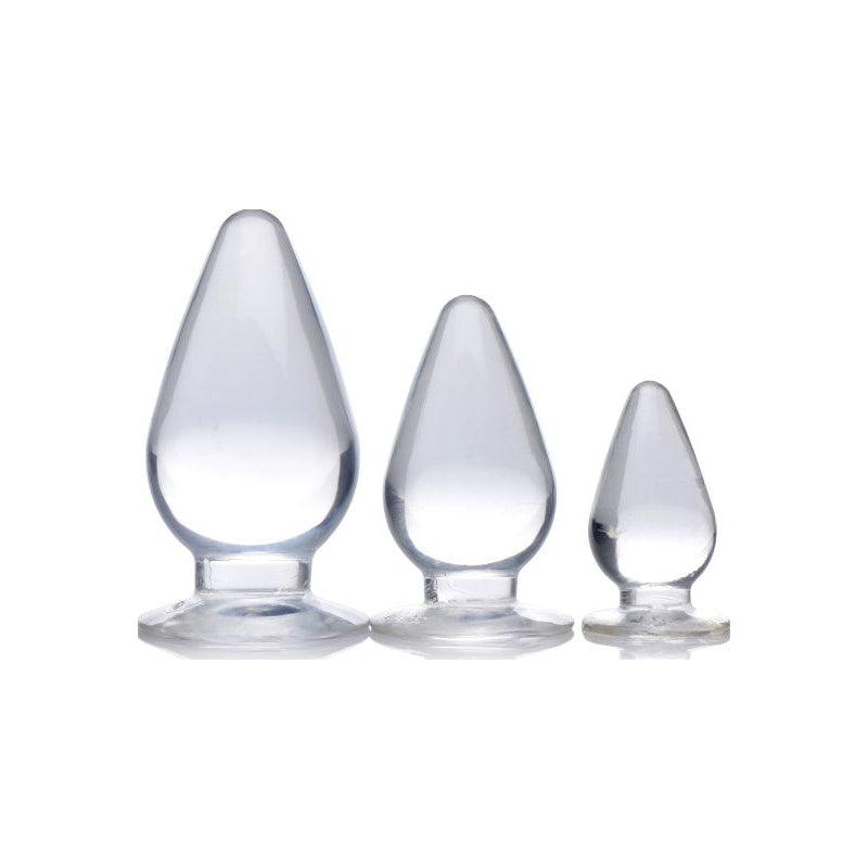 Triple Cones 3 Pc Anal Plug Set Clear - Adult Toys