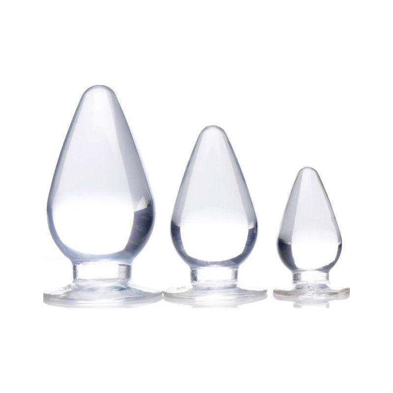 Triple Cones 3 Pc Anal Plug Set Clear - Naughty by Nature Adult Store