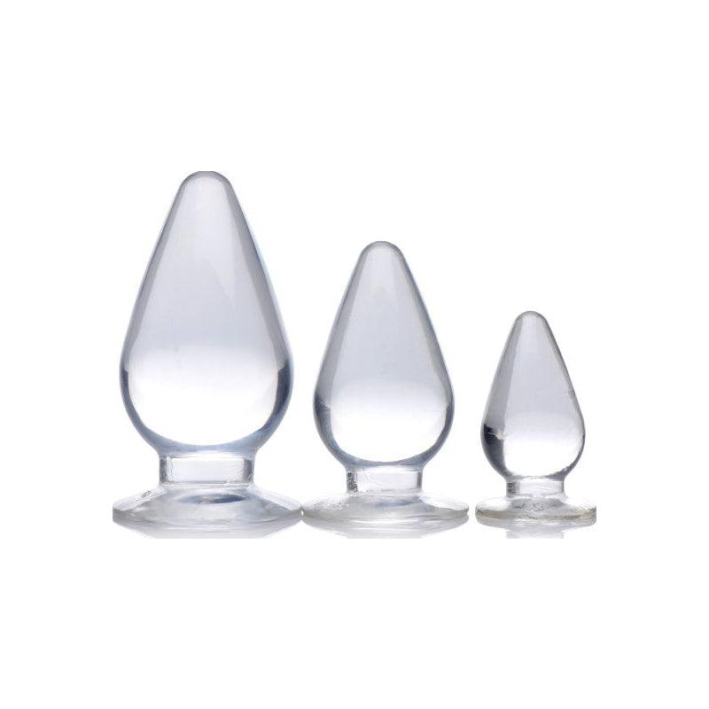 Triple Cones 3 Pc Anal Plug Set Clear - Naughty by Nature Adult Store