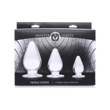 Triple Cones 3 Pc Anal Plug Set Clear - Naughty by Nature Adult Store