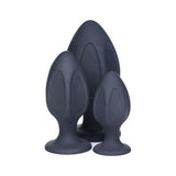 Triple Juicers Silicone Anal Plug Set Black - Adult Toys