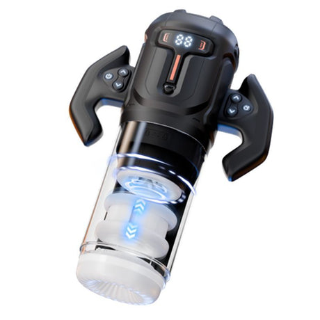 Turbo Thrusting Rotating Pleasure USB Masturbator with Easy - Grip Handle - Adult Toys