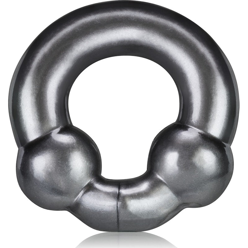 Ultraballs 2 Pk Cockring Black And Clear - Adult Toys