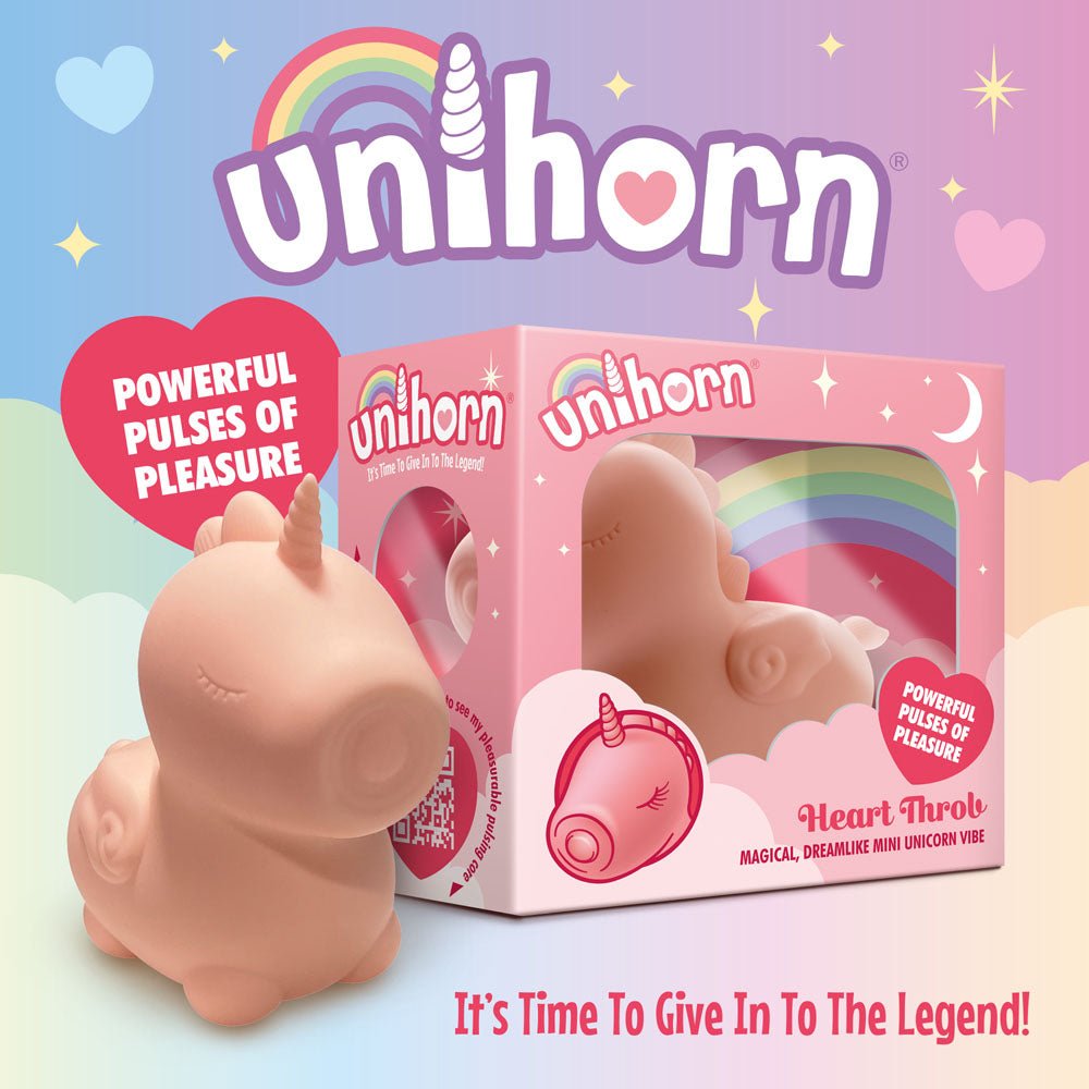Unihorn - Heart Throb - Yellow USB Rechargeable Flicking Stimulator - STIMULATORS