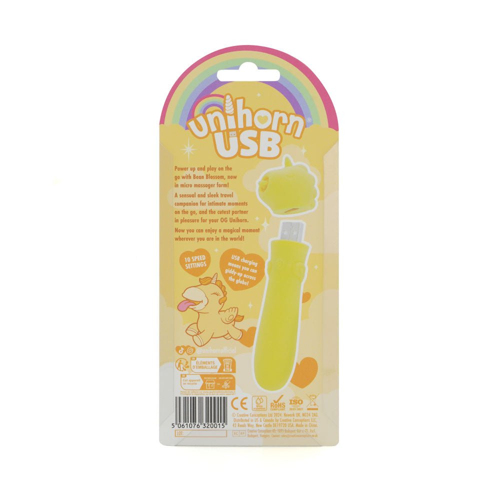 Unihorn - USB Bullet - Bean Blossom - Yellow Vibrating Bullet - BULLETS & EGGS