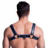 Vegan Bulldog Harness Black and Blue - Lingerie