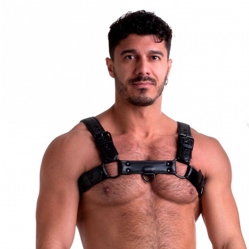 Vegan Bulldog Harness Black - Lingerie