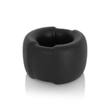 VERS Liquid Silicone Black Ball Stretcher Ring with Steel Core - COCK RINGS