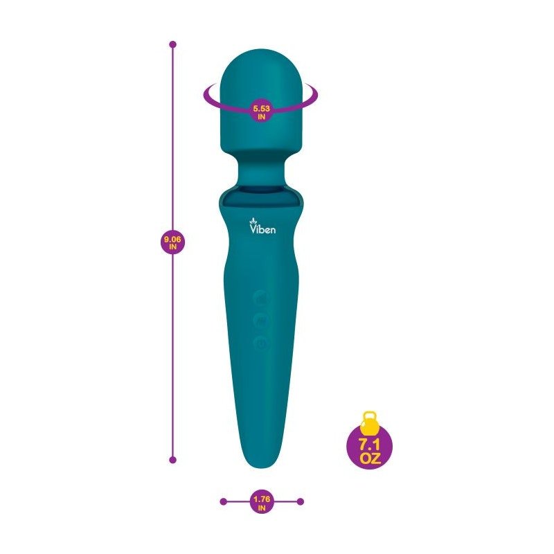 Viben Fierce Rechargeable Wand Massager Ocean - Adult Toys