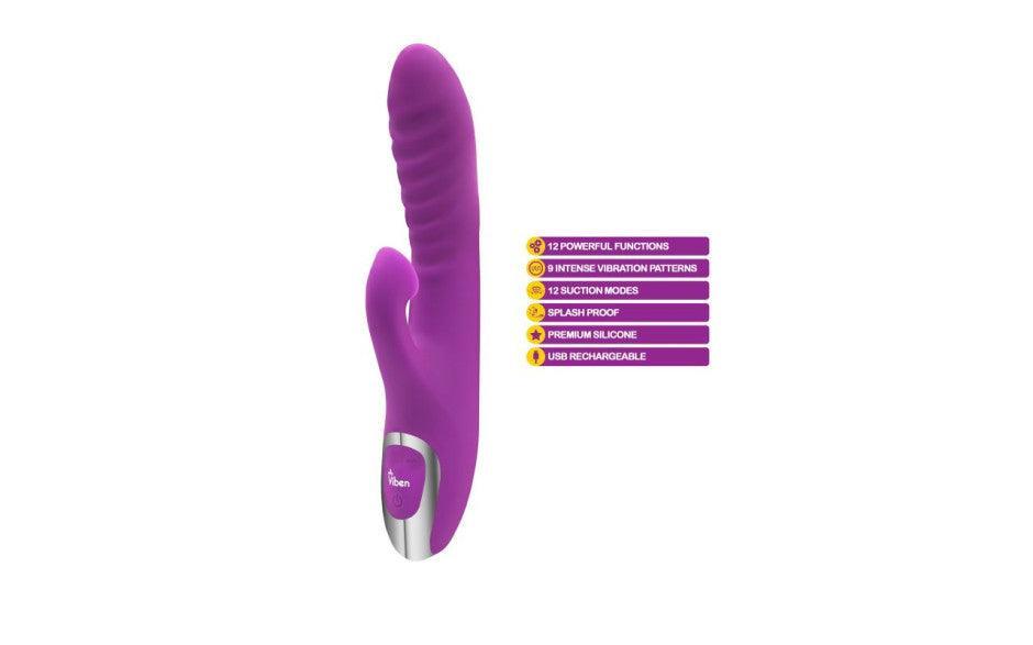 Viben Frenzy Suction Rabbit Vibe Berry - Adult Toys
