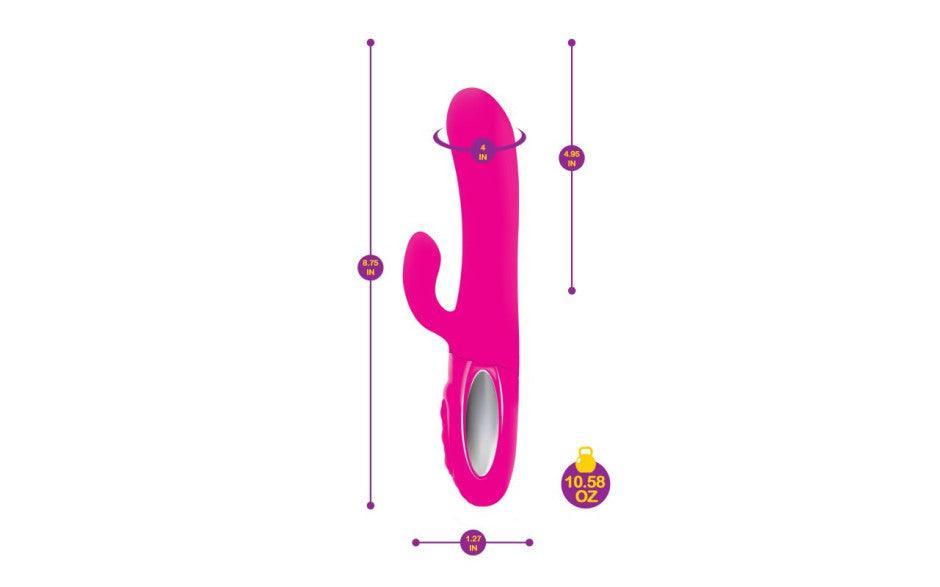 Viben Hypnotic Thrusting Rabbit Vibe w Swinging Clit Stim Hot Pink - Adult Toys