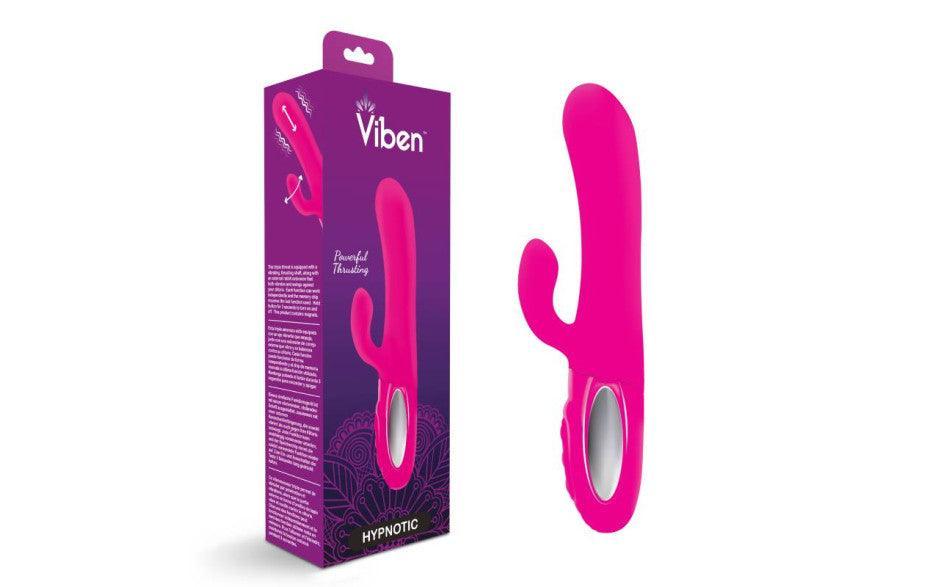 Viben Hypnotic Thrusting Rabbit Vibe w Swinging Clit Stim Hot Pink - Naughty by Nature Adult Store