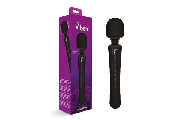 Viben Obsession Rechargeable Wand Massager Black - Adult Toys