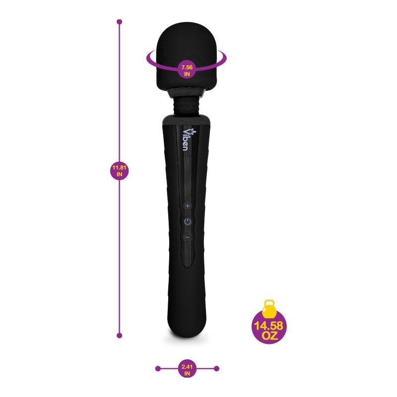 Viben Obsession Rechargeable Wand Massager Black - Adult Toys