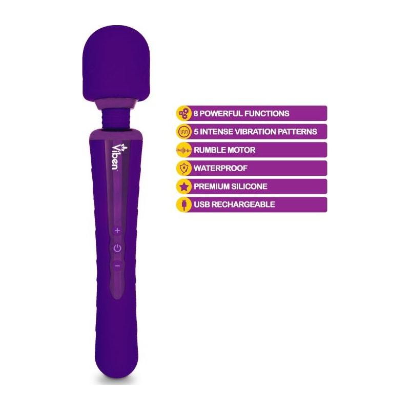 Viben Obsession Rechargeable Wand Massager Violet - Adult Toys