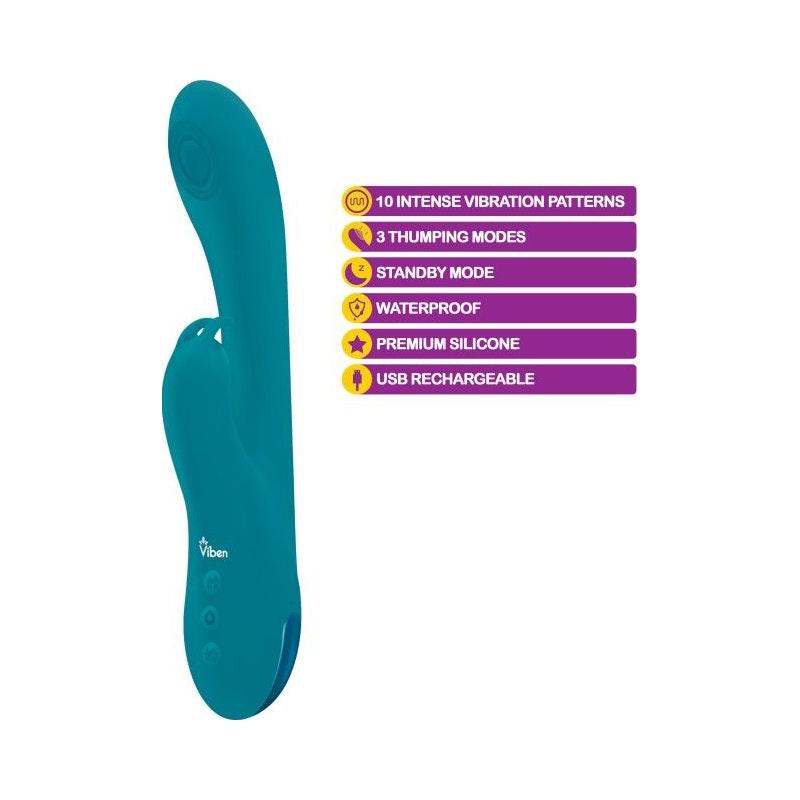 Viben Razzle Rechargeable Thumping Rabbit Ocean - Adult Toys