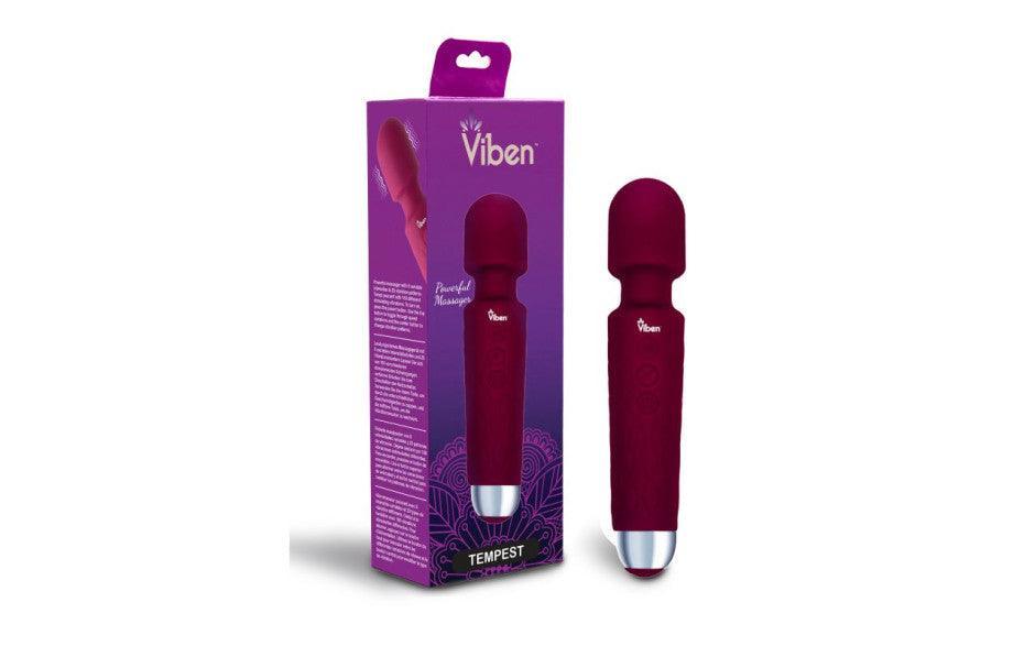 Viben Tempest Rechargeable Wand Massager Ruby - Adult Toys