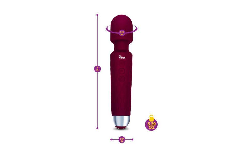 Viben Tempest Rechargeable Wand Massager Ruby - Adult Toys