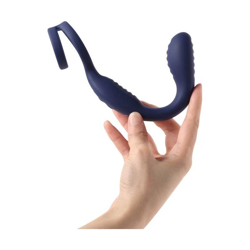 VibraDuo Vibrating Anal Probe and Perineum Stim with Cockring - Adult Toys