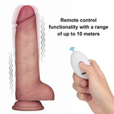 Vibrating Sliding Skin Pro II Silicone Dong 8.5 - Adult Toys