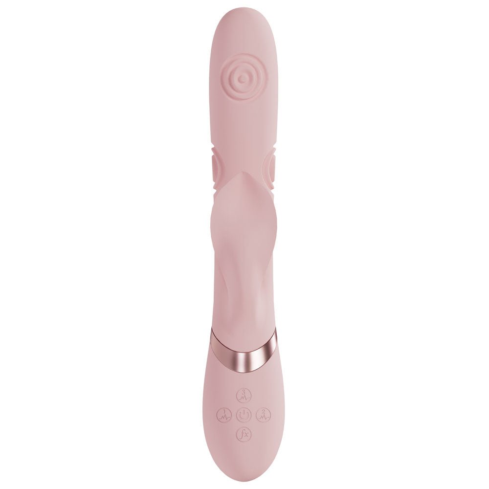 VIVE Fronda - Pink Rechargeable Tapping Rabbit Vibrator - VIBRATORS