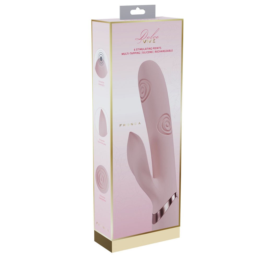 VIVE Fronda - Pink Rechargeable Tapping Rabbit Vibrator - VIBRATORS